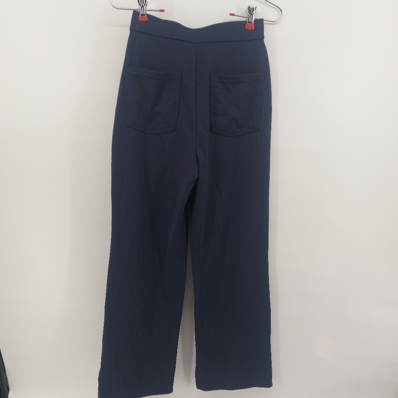 Halara High Waisted Button Multiple Pockets Straight Leg Casual Pants XS Blue - Picture 8 of 8
